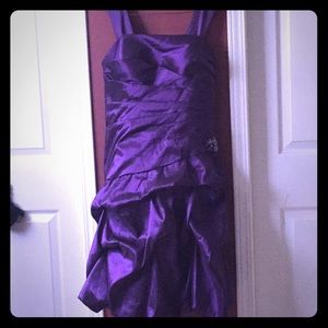 Purple ruffle prom dress